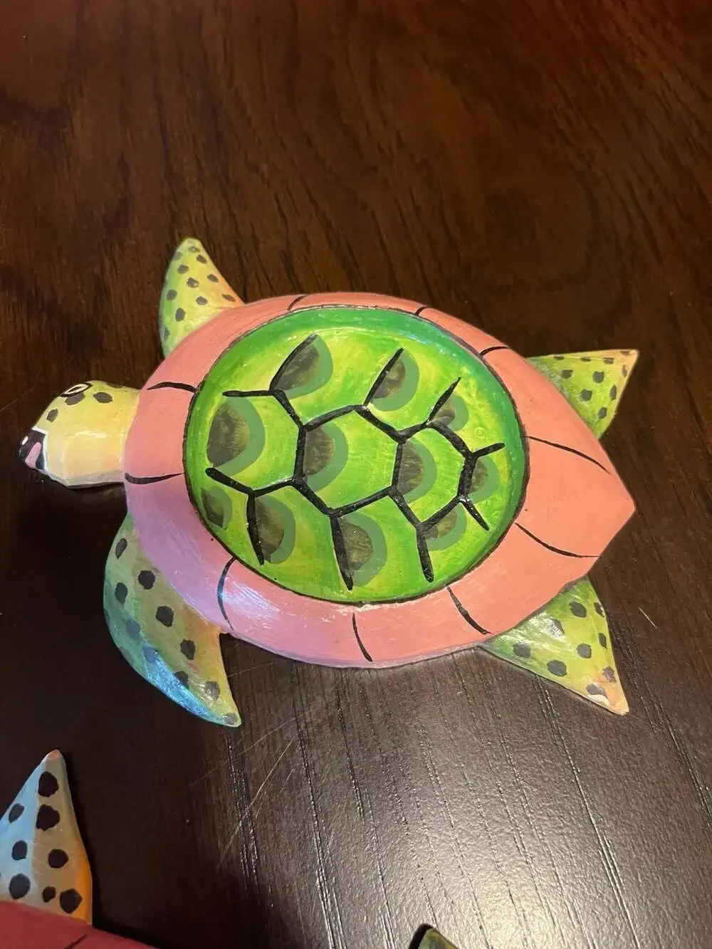 Set of 6 Hand-Painted Wooden Sea Turtle Decorative Drink Coasters